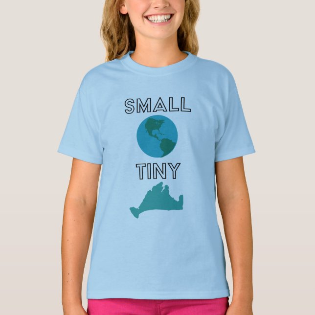 Small World, Tiny Island Girls Tee (Front)