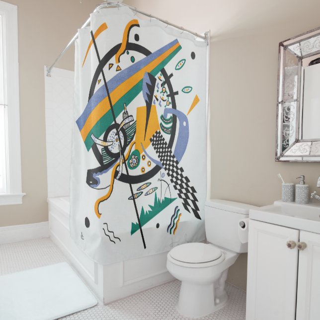 Small Worlds IV, Abstract, Wassily Kandinsky Shower Curtain (In Situ)
