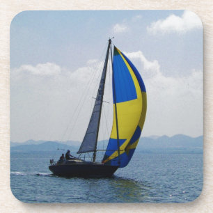 Small yacht big spinnaker. coaster