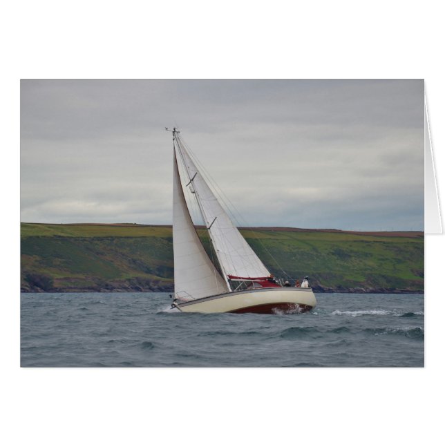 Small Yacht Sailing Hard (Front Horizontal)
