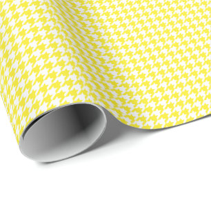 Small Yellow and White Houndstooth Wrapping Paper