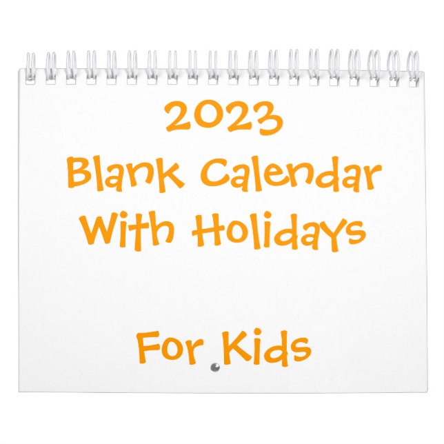 Small Yellow Blank Calendar 2023 For Kids (Cover)
