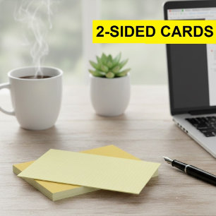 Small Yellow Grid Graph Paper Note Cards (Squares)