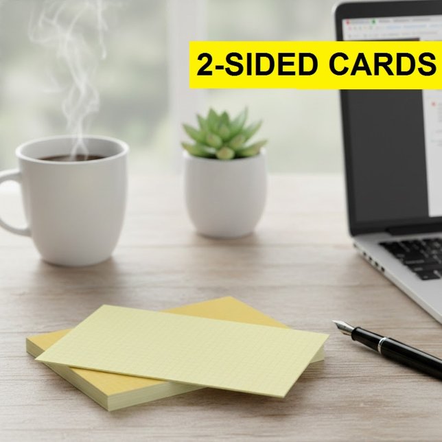 Small Yellow Grid Graph Paper Note Cards (Squares) (yellow graph cards, small grid index, mini math cards, engineering note cards)