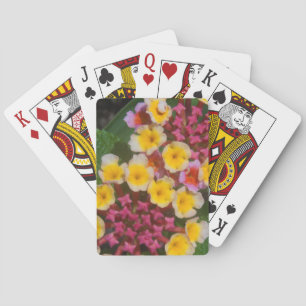 Small Yellow Tropical Flowers With Pink Buds Playing Cards