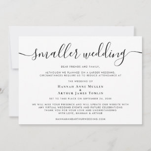 Smaller Downsized Wedding Script Announcement