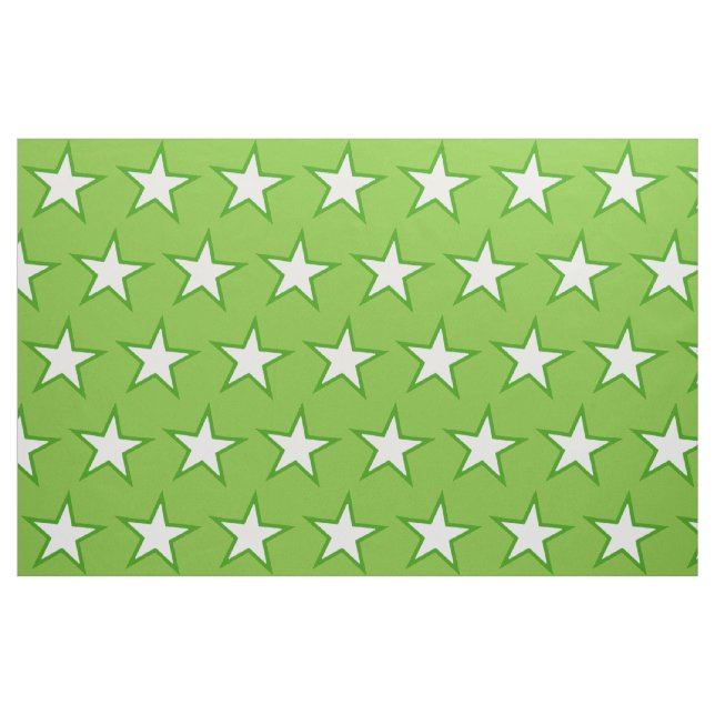 Smaller Five Pointed Stars on a Green Background Fabric (Fat Quarter)
