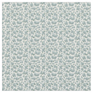 Smaller Repeat Pattern Succulents on White Fabric