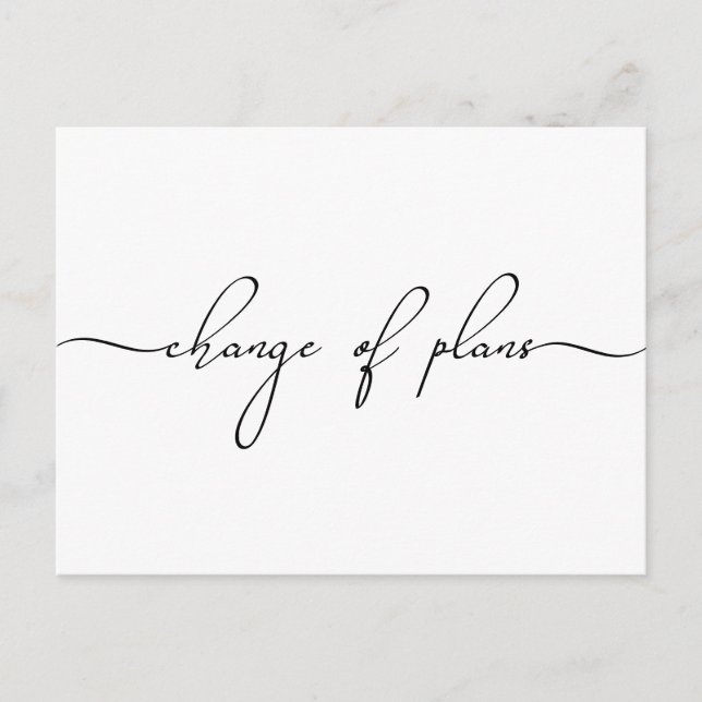 Smaller Wedding Change of Plans Trendy Script Announcement Postcard (Front)