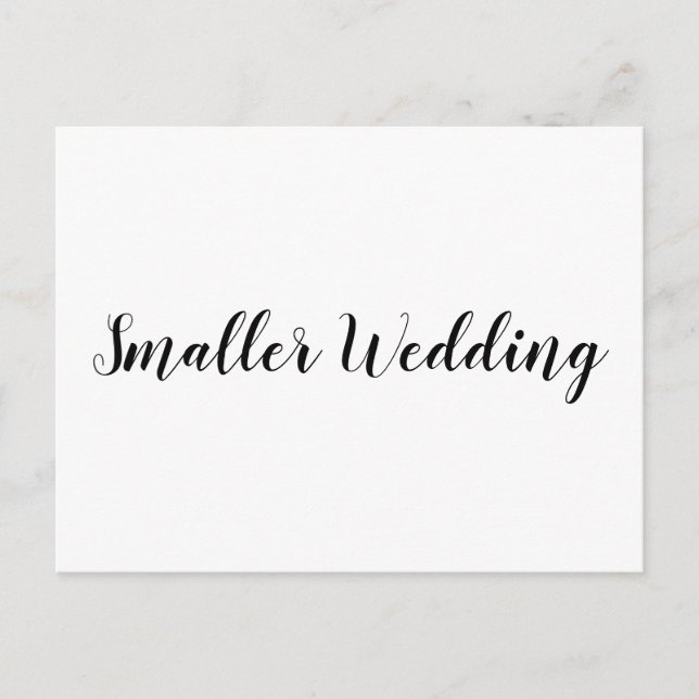 Smaller Wedding Elegant Simple Announcement  Postcard (Front)