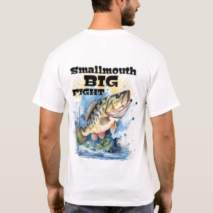 Smallmouth Bass Big Fight Personalise NAME Fishing T-Shirt
