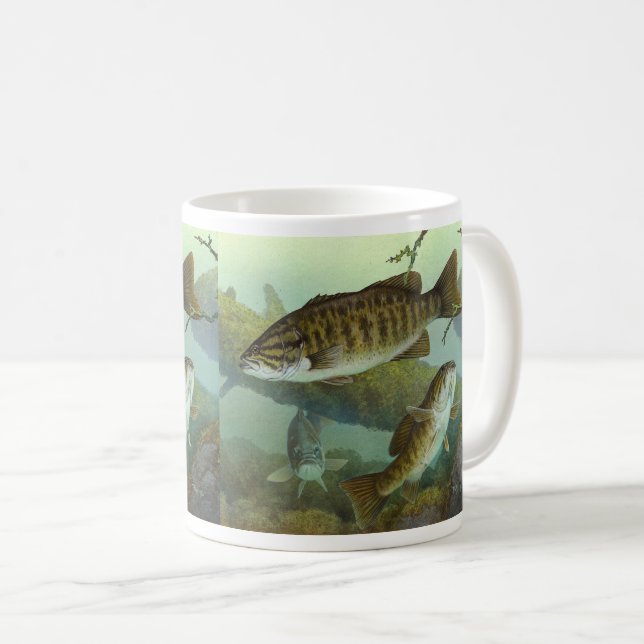 Smallmouth bass coffee mug (Front Right)