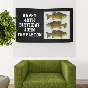 Smallmouth Bass Fishing Cool Men's Birthday Banner