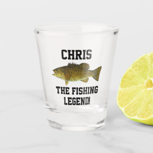 Smallmouth Bass Fishing Name Legend Shot Glass