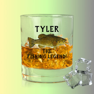 Smallmouth Bass Fishing The Legend Name  Whiskey Glass
