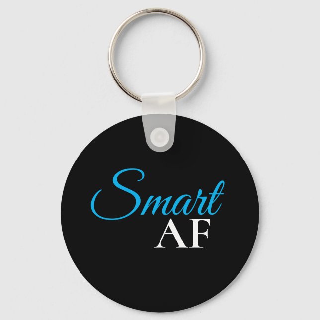 Smart AF Blue Expression Statement Keychain (Front)