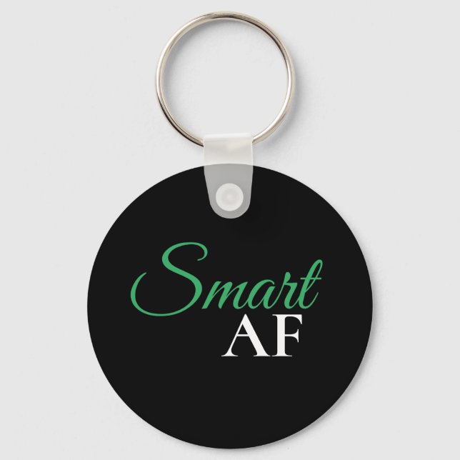 Smart AF Green Expression Statement Key Ring (Front)