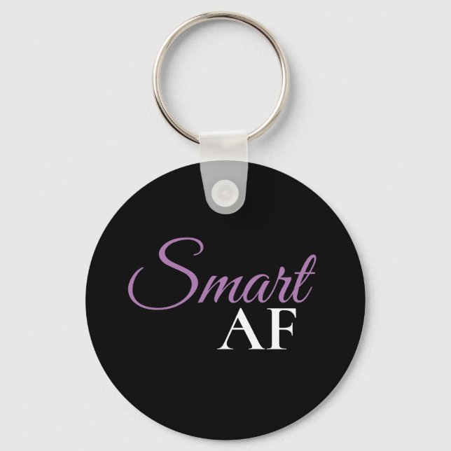 Smart AF Purple Expression Statement Keychain (Front)