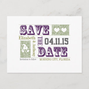 smart and chic save the date wedding postcards