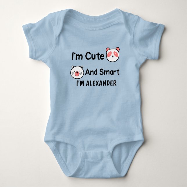  Smart And Cute Personalise  Baby Bodysuit (Front)