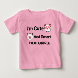  Smart And Cute Personalize  Baby T-Shirt