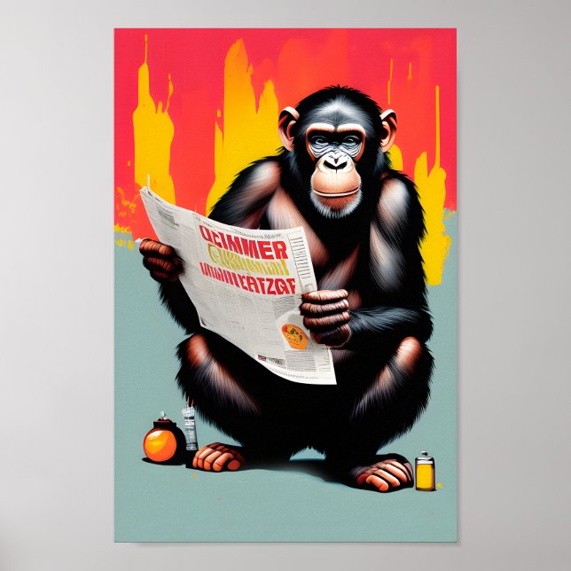 Smart Ape Poster - Customisable Chimp Wall Art (Front)