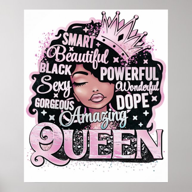 Smart Beautiful Amazing Black Queen Melanin Sista Poster (Front)
