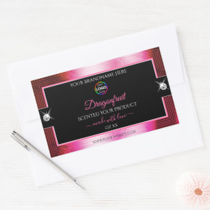 Smart Black Shiny Crimson Pink Logo Product Label