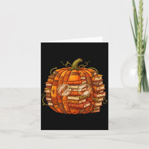 Smart Book Pumpkin Retro Fall Teacher Reading Hall Card