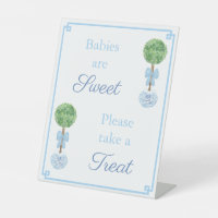 Smart Boxwood Topiary Baby Boy Shower Favour Table