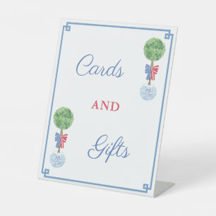 Smart Boxwood Topiary Patriotic Cards And Gifts Pedestal Sign