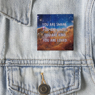 Smart Brave Kind Loved Customisable 15 Cm Square Badge