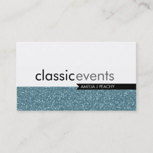 SMART BUSINESS CARD simple glittery blue texture