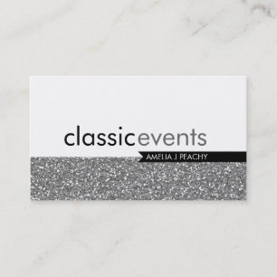 SMART BUSINESS CARD simple glittery effect silver
