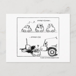 Smart Cars in U.S. Postcard