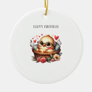 Smart Chick Birthday Ceramic Tree Decoration