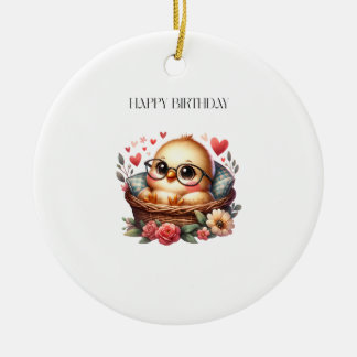 Smart Chick Birthday Ceramic Tree Decoration