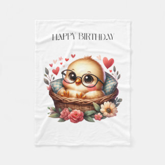 Smart Chick Birthday Fleece Blanket