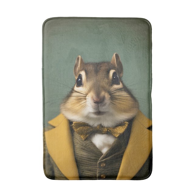 Smart Chipmunk Bath Mat (Front Vertical)