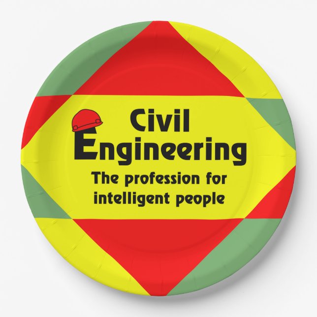 Smart Civil Engineer Block Paper Plate (Front)