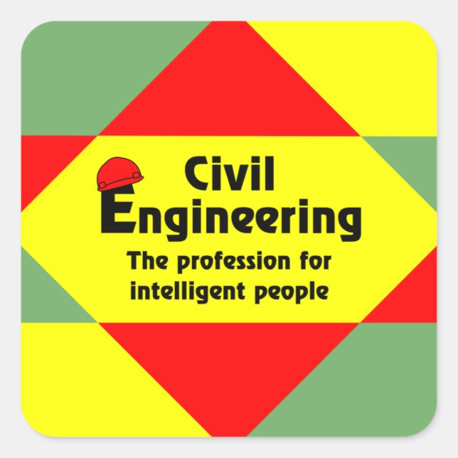 Smart Civil Engineer Block Square Sticker (Front)