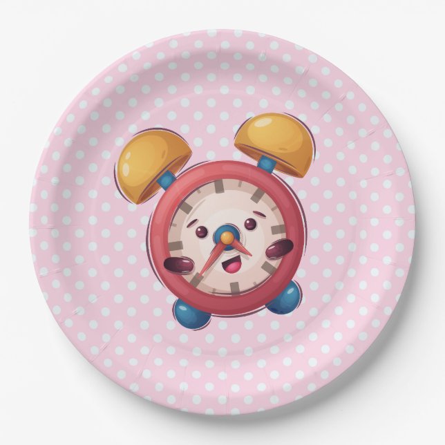 Smart Clock Collection - Pink Paper Plates (Front)