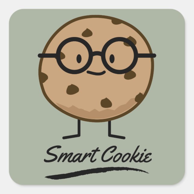 Smart Cookie Chocolate Chip Cookies Glasses Square Sticker (Front)