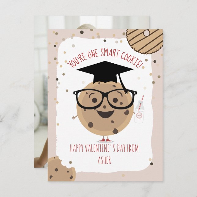 Smart Cookie Classroom Valentine Photo Postcard (Front/Back)