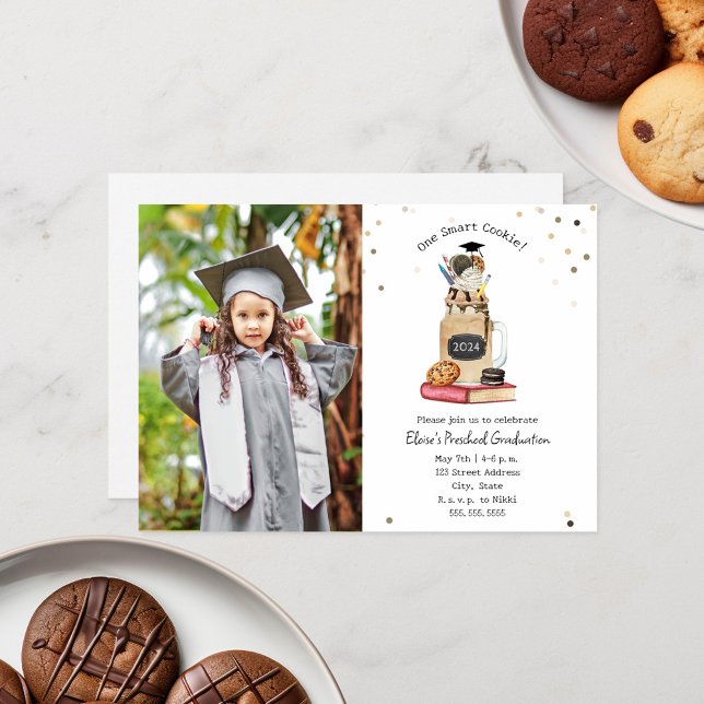 Smart Cookie Milkshake Graduate Photo  Invitation (Creator Uploaded)