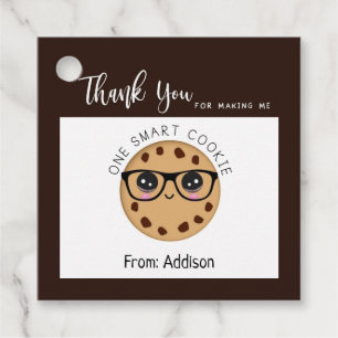 Smart Cookie Teacher Thank You Appreciation Gift Favour Tags