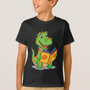 Smart Dinosaur Reading Book Kids T-Shirt" T-Shirt