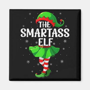 Smart Elf Christmas Girls Women Elf Squad Xmas Fam Magnet