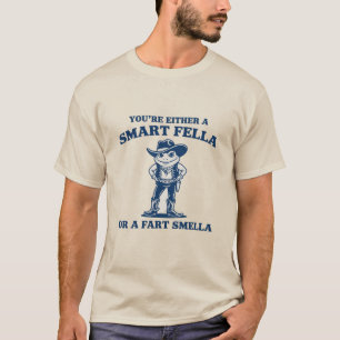 Smart Fella or Fart Smella Retro Frog Meme Funny T-Shirt