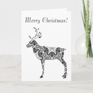 Smart Geometric Pattern Reindeer Merry Christmas Holiday Card